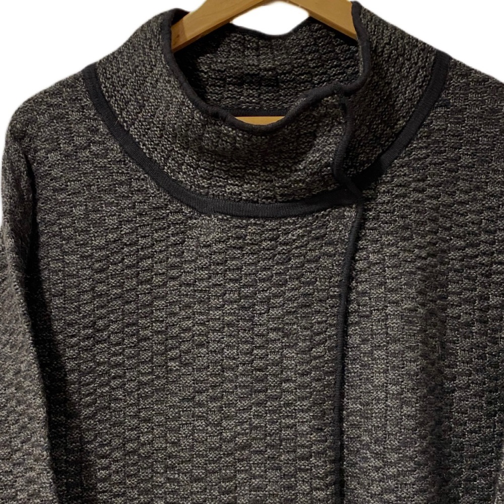 Nine West Gray & Black Wool Snap Top Sweater - Size Large - Picture 5 of 9